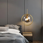 Lampe de chevet Suspendue circulaire Laiton luxe - Vignette | LUMIREVA