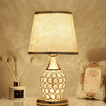 Lampe de chevet luxe crystale blanc - Vignette | LUMIREVA